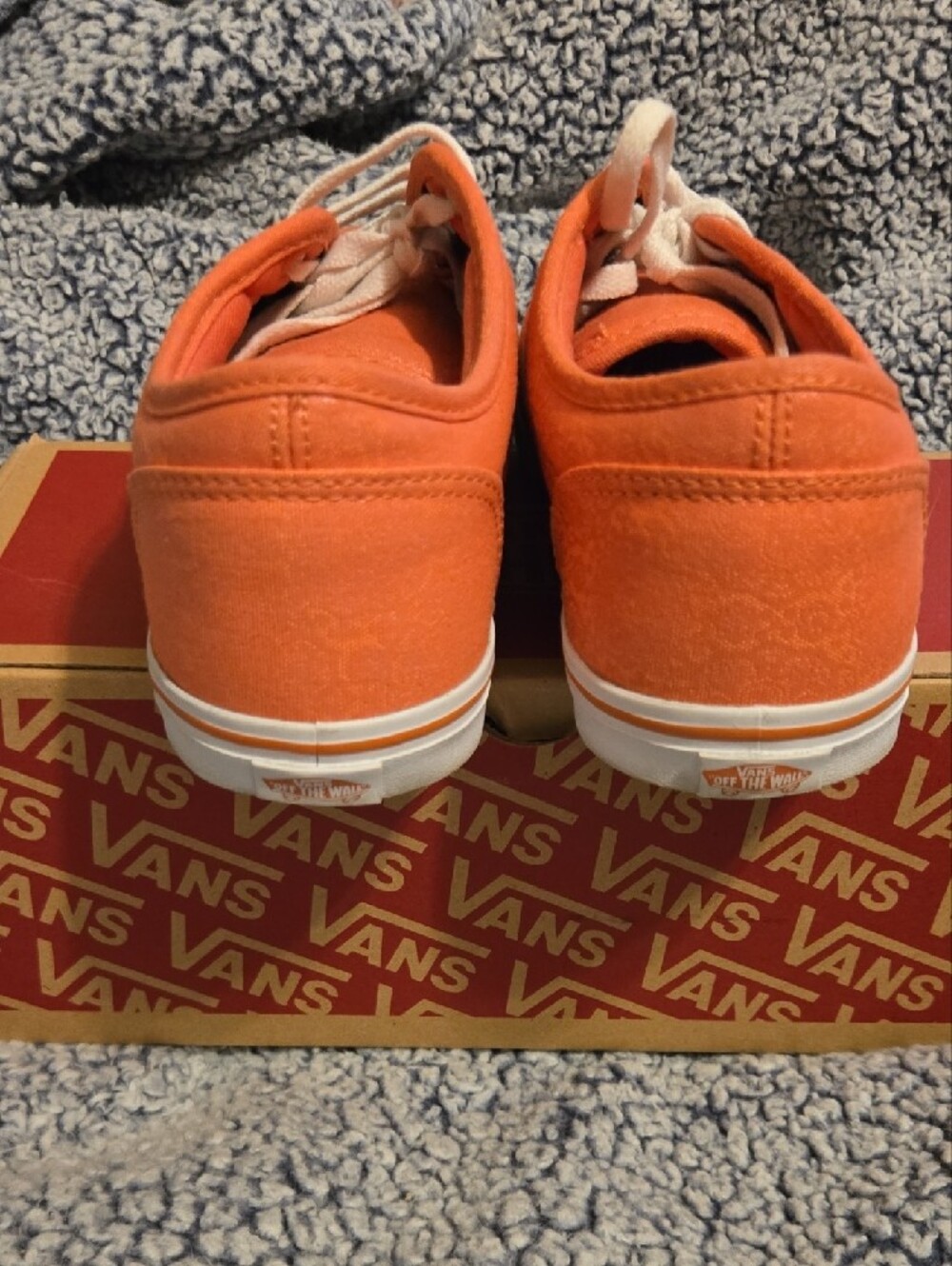 Vans Orange Low-Top Canvas Sneakers with White Laces - Picture 7 of 8